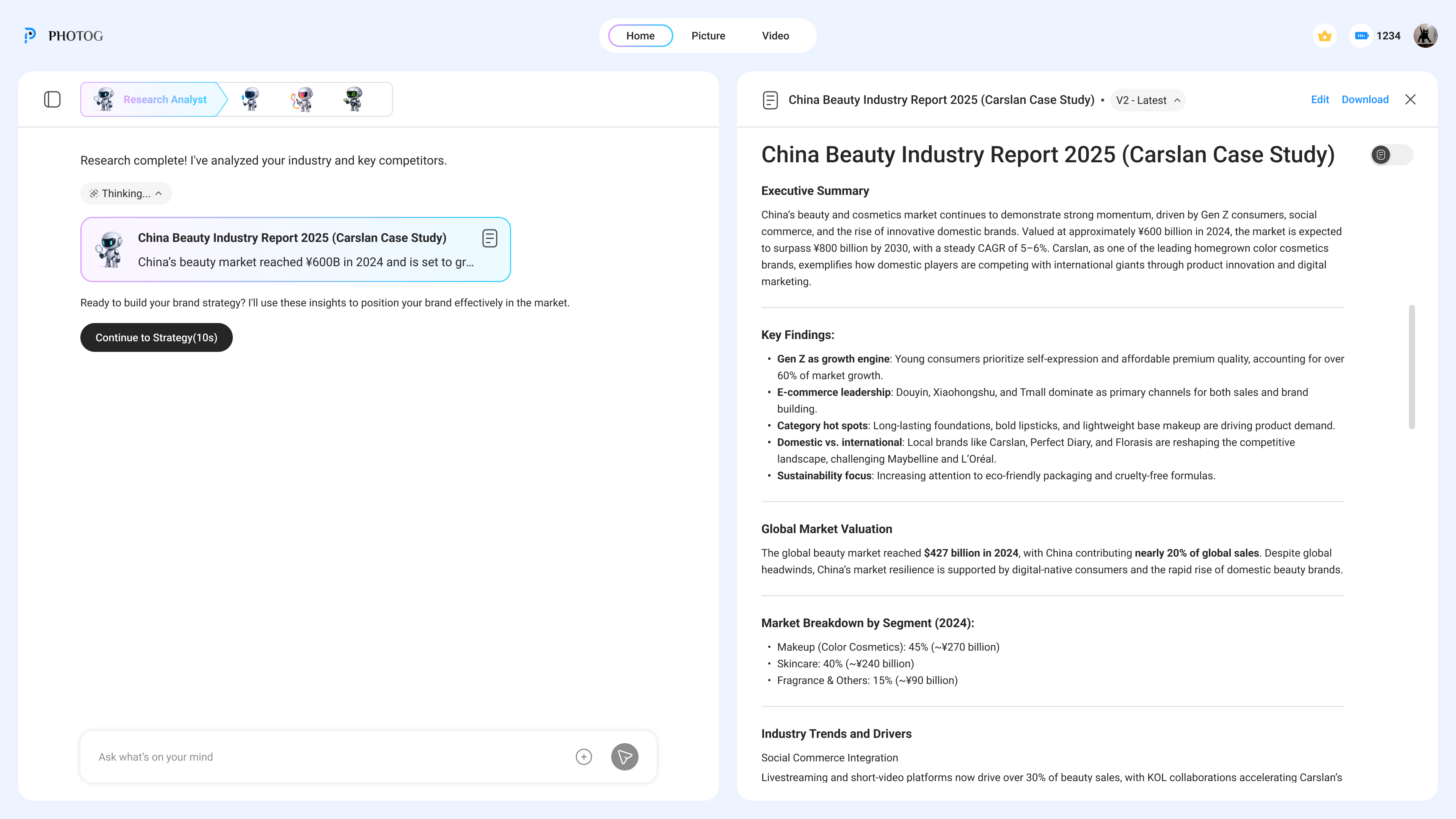 PhotoG — AI multi-agent marketing platform